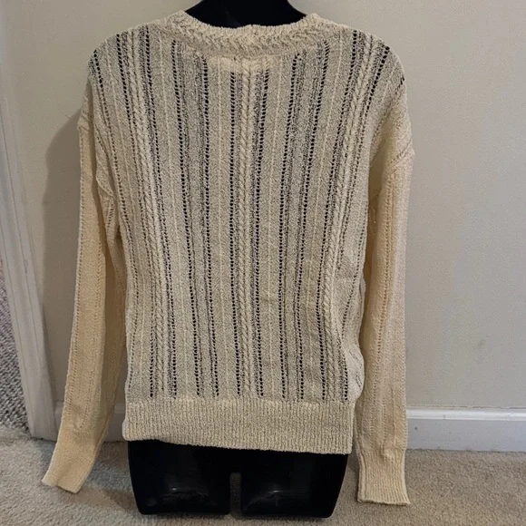Astr Beige V-Neck Women's Sweater - Picture 6 of 6